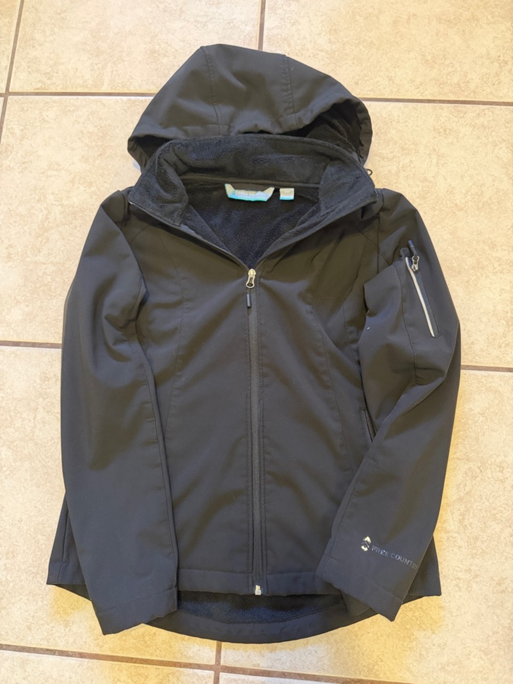 Free Country Black Hooded Utility Softshell Jacket